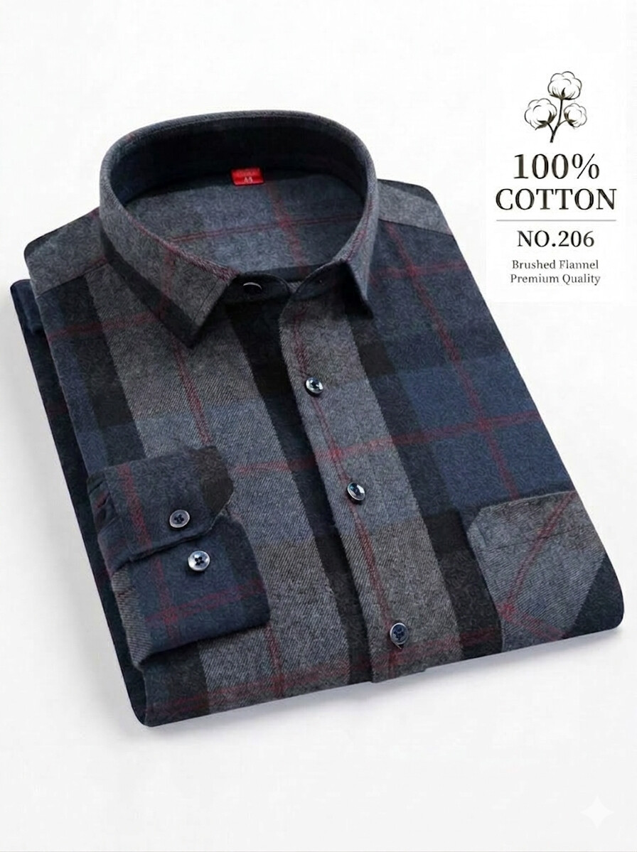 Classic Cotton Flannel Shirt-Bellvero
