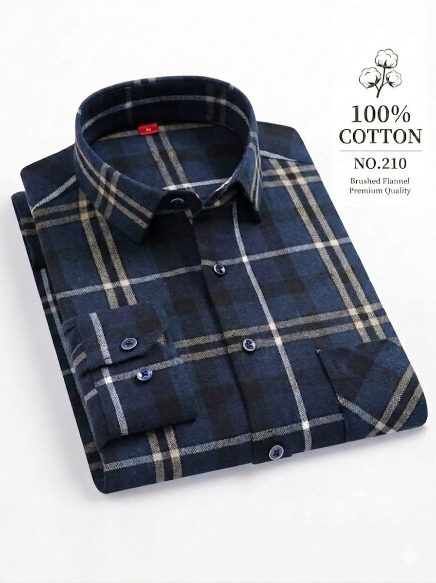 Classic Cotton Flannel Shirt-Bellvero