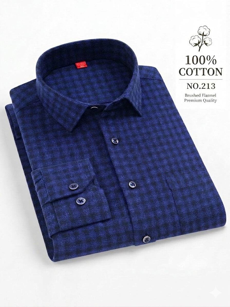 Classic Cotton Flannel Shirt-Bellvero