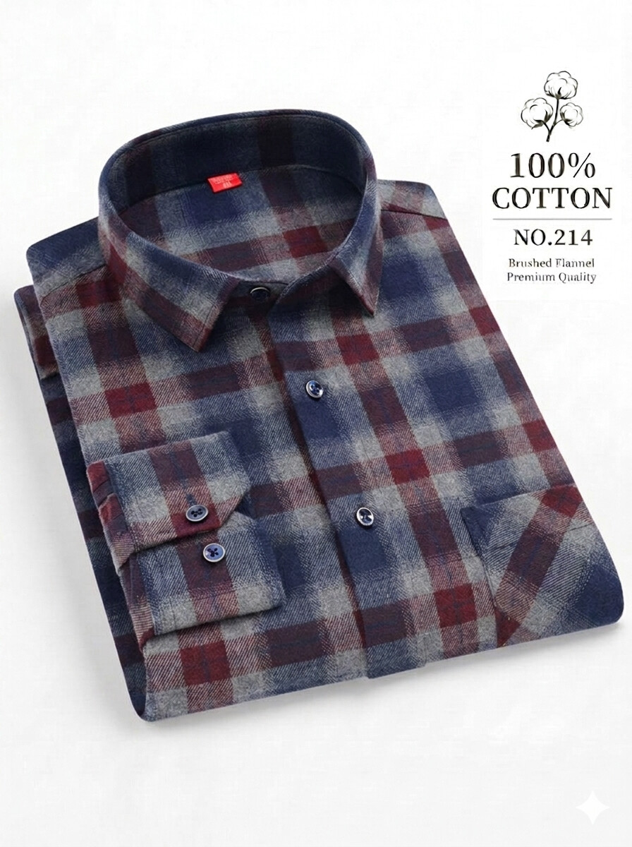 Classic Cotton Flannel Shirt-Bellvero
