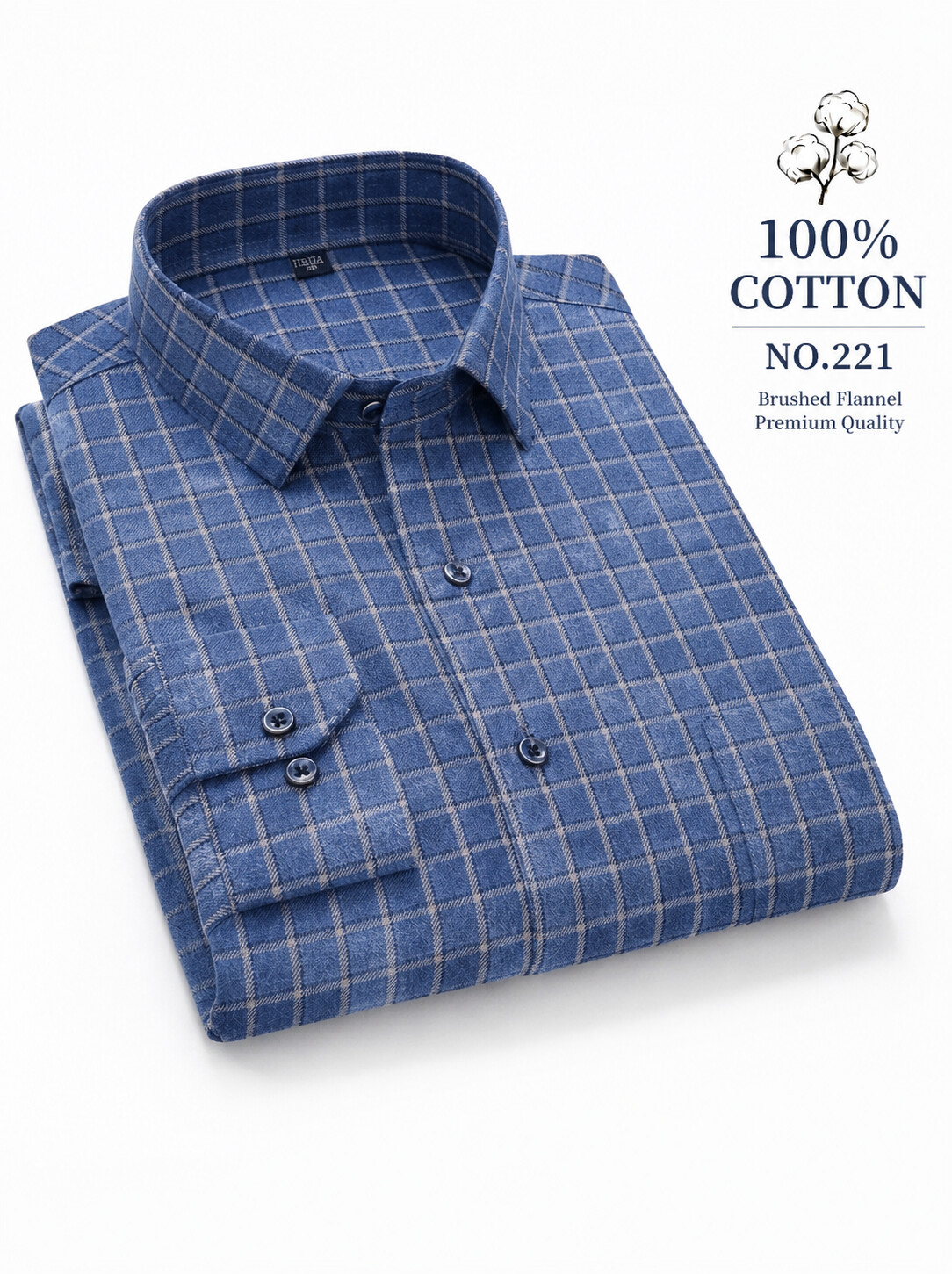 Classic Cotton Flannel Shirt-Bellvero