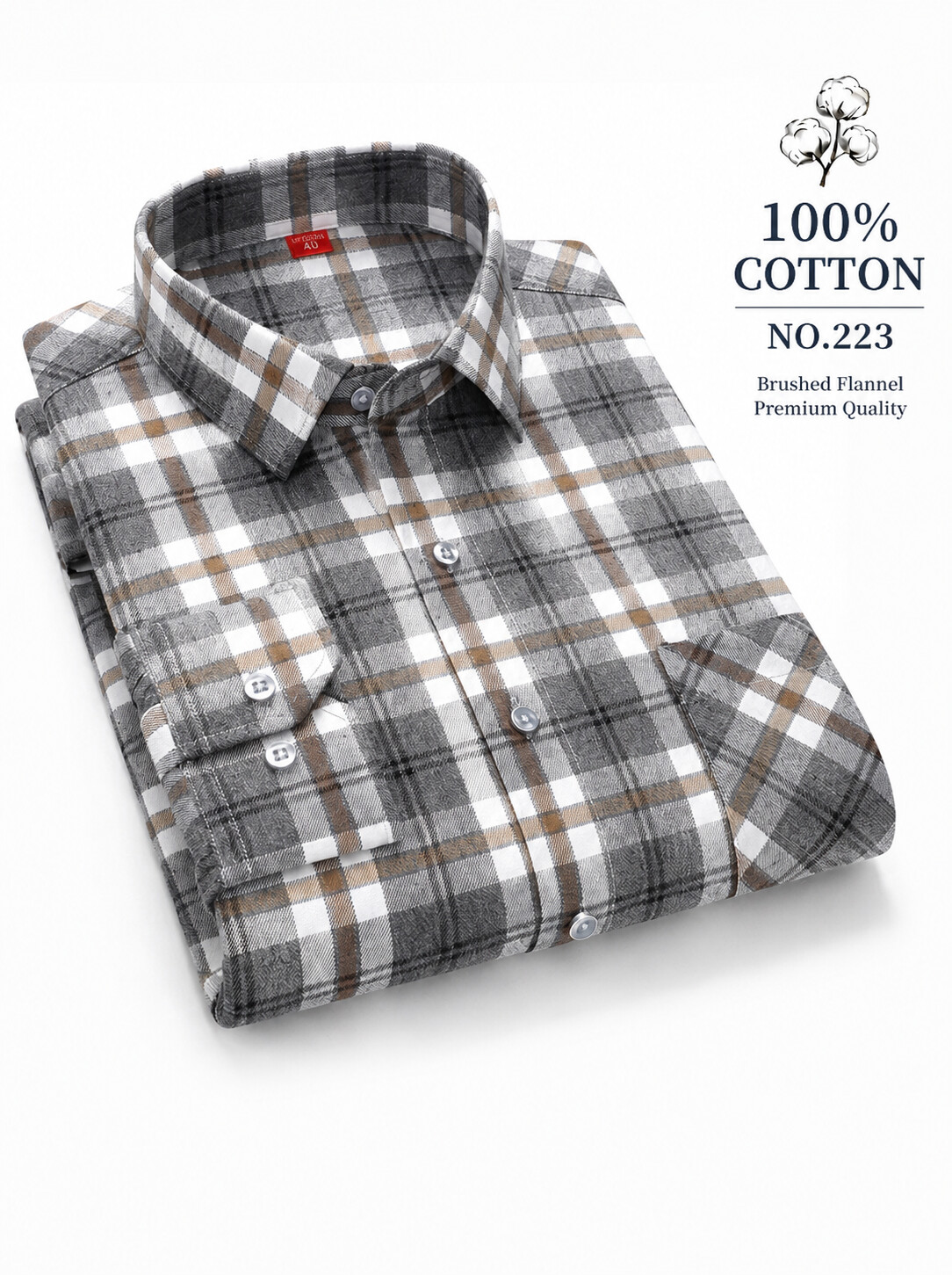 Classic Cotton Flannel Shirt-Bellvero