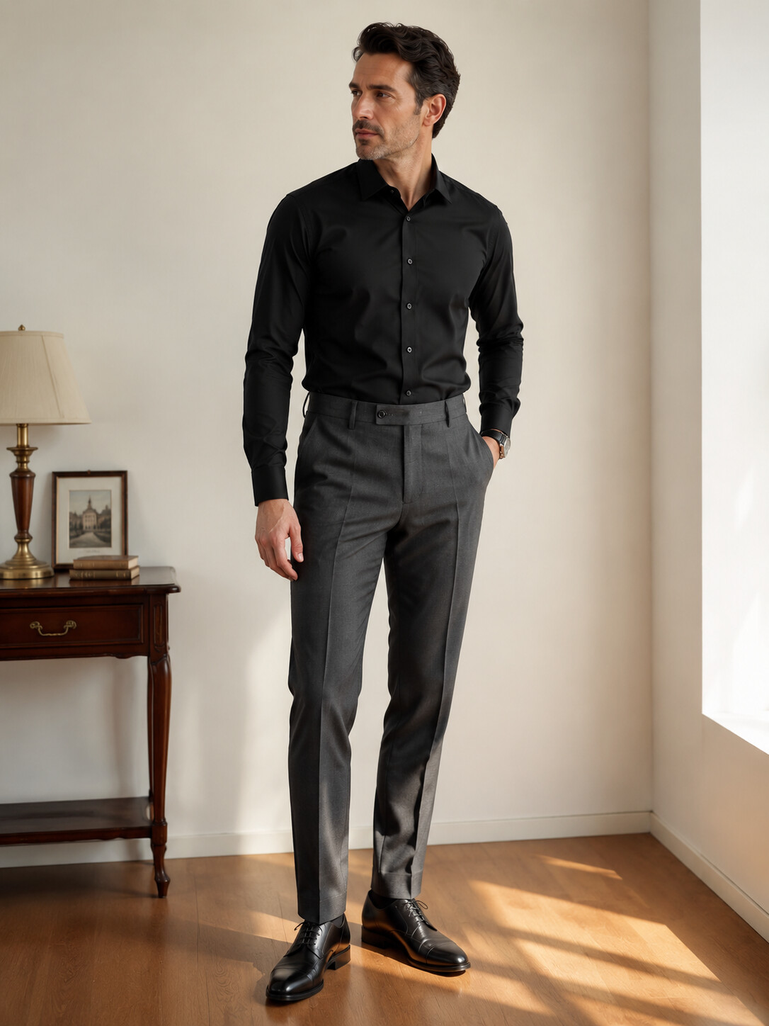 Mercerized Cotton Slim Fit Shirt-Bellvero