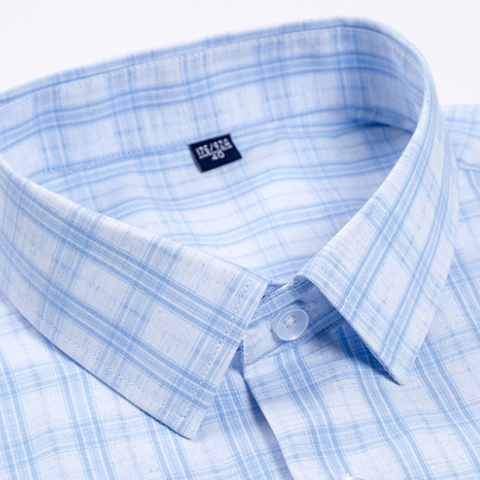Linen Cotton Blend Plaid Shirt-Bellvero