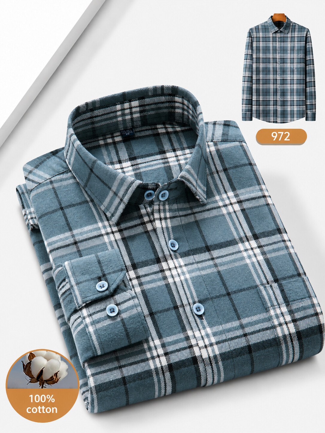 Cotton Check Business Shirt-Bellvero