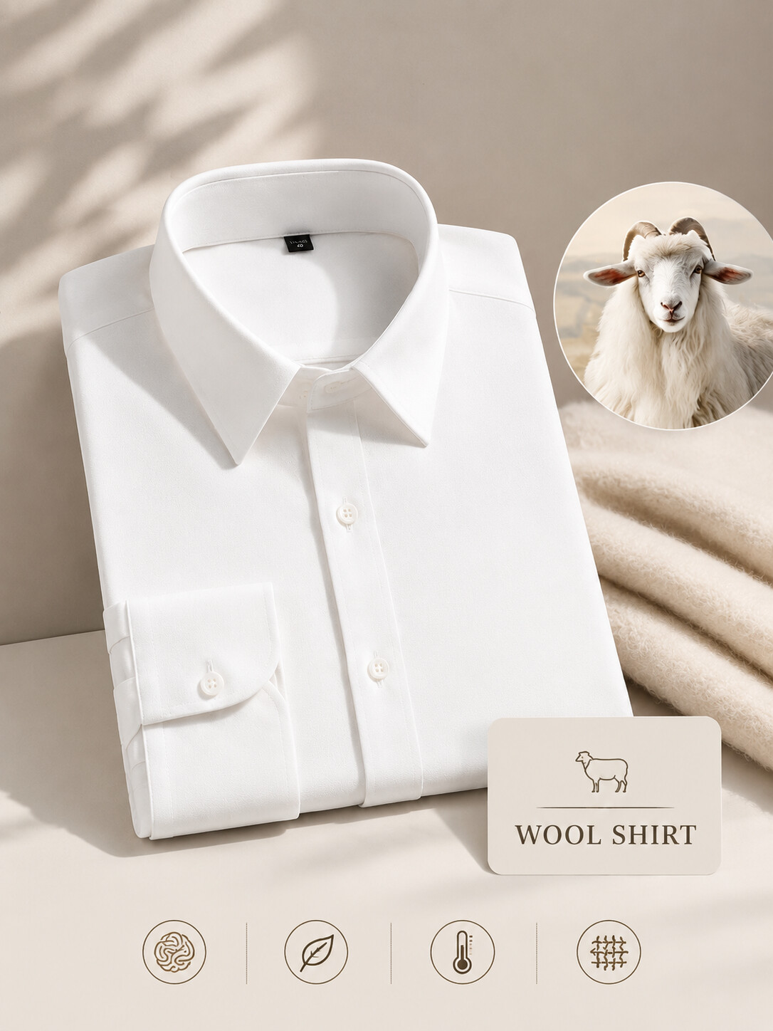 Wool Blend Dress Shirt-Bellvero