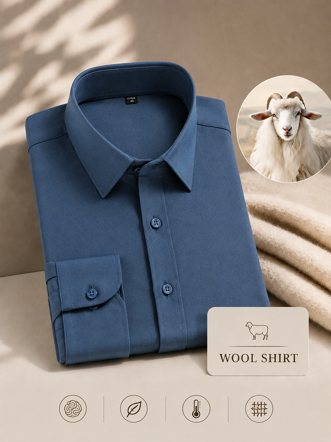Wool Blend Dress Shirt-Bellvero