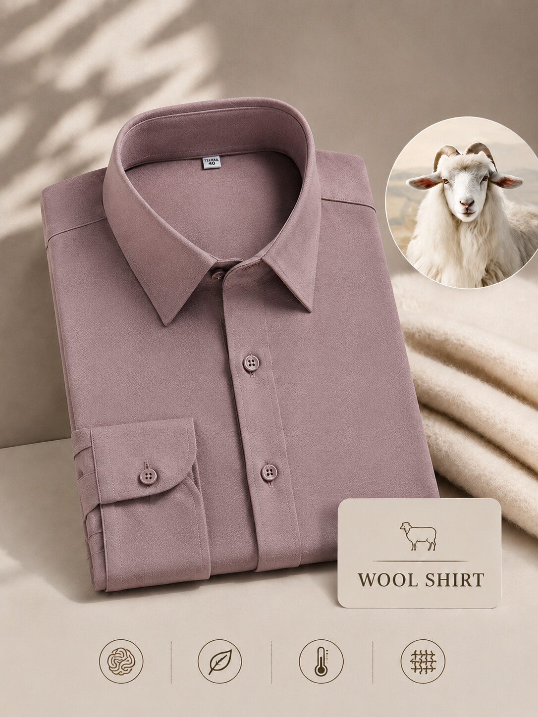 Wool Blend Dress Shirt-Bellvero