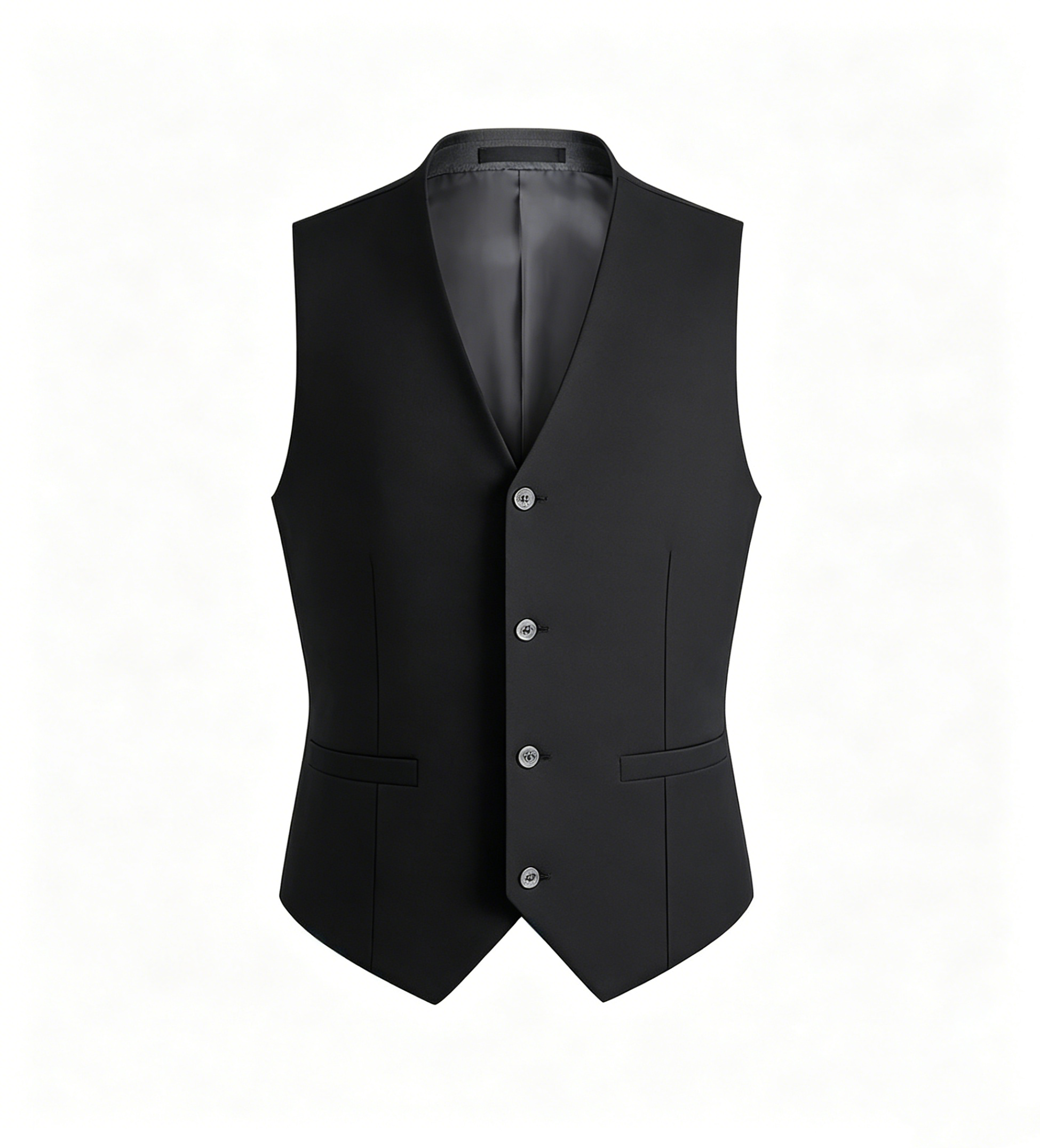 Modern Fit Black Suit Vest-Bellvero