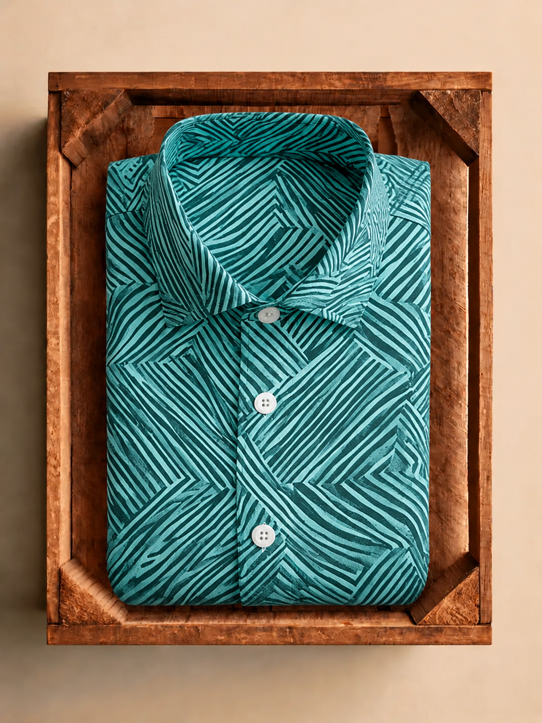 Mint Green Herringbone Dress Shirt