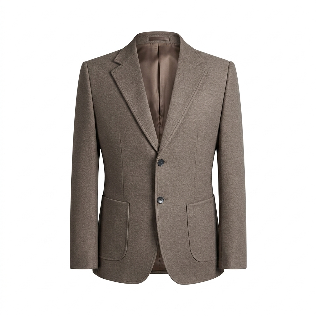 Brown Solid Suit Jacket-Bellvero