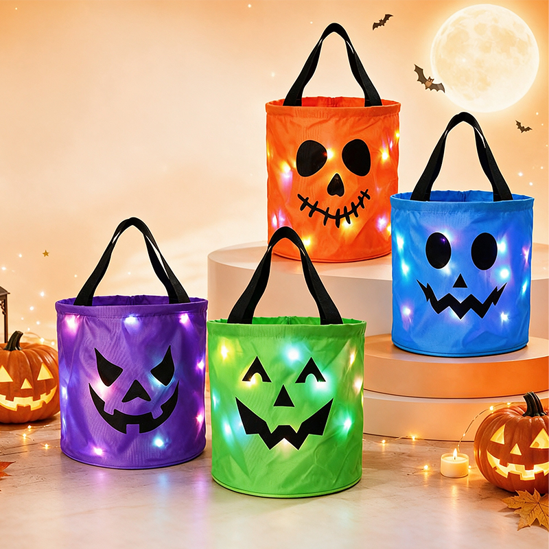 🍬Happy Halloween! LED Light Up Candy Bucket — Only £9.99 Today! 🍬✨