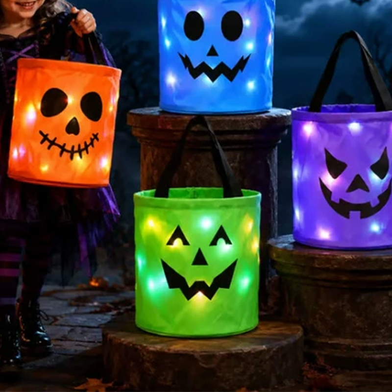 🍬Happy Halloween! LED Light Up Candy Bucket — Only £9.99 Today! 🍬✨