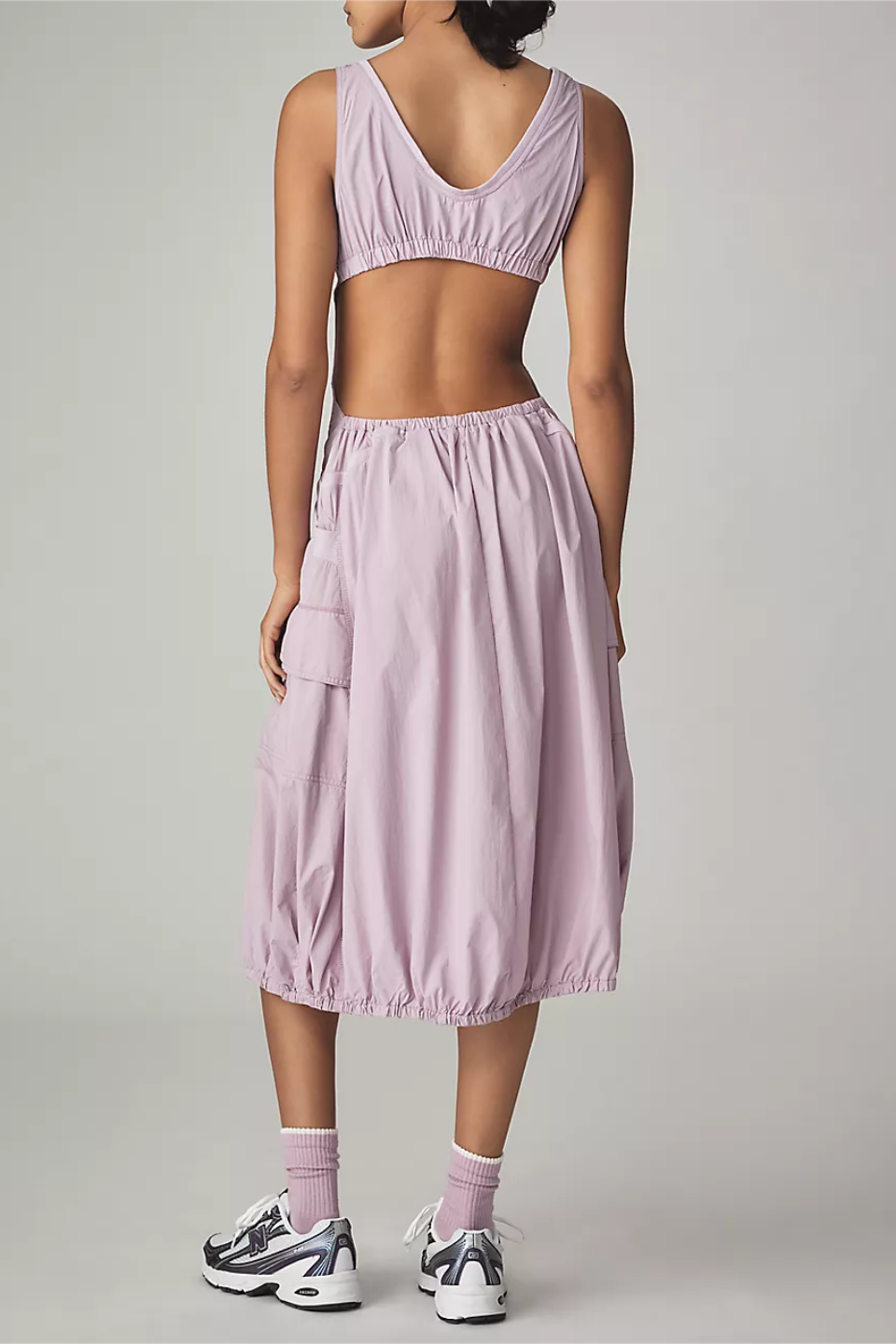 Daily Practice Fastpack Bubble-Hem Midi Dress (Buy 2 Free Shipping)