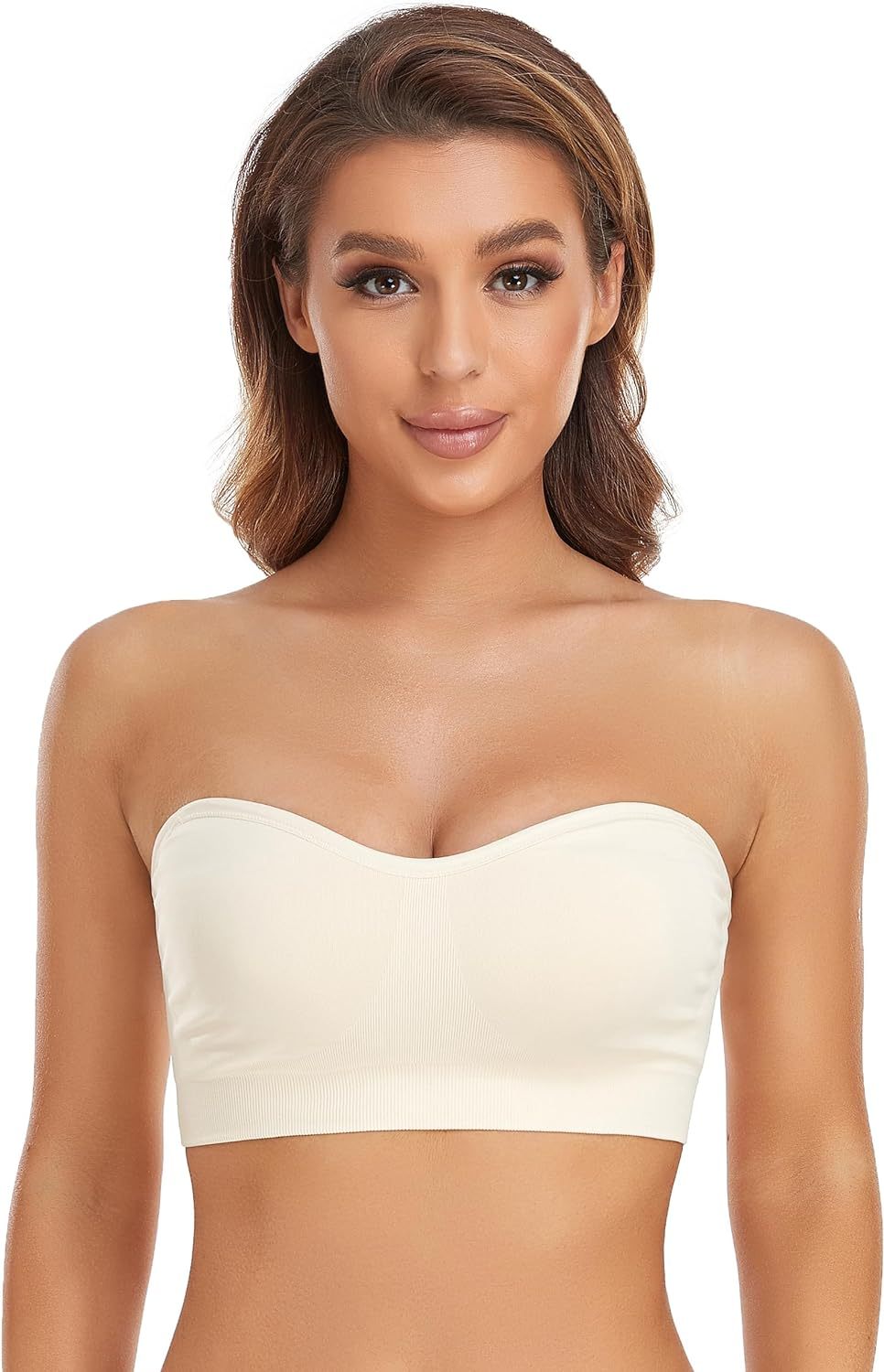 Non-Slip Silicone Padded Bea Wireless Tube Top Bra
