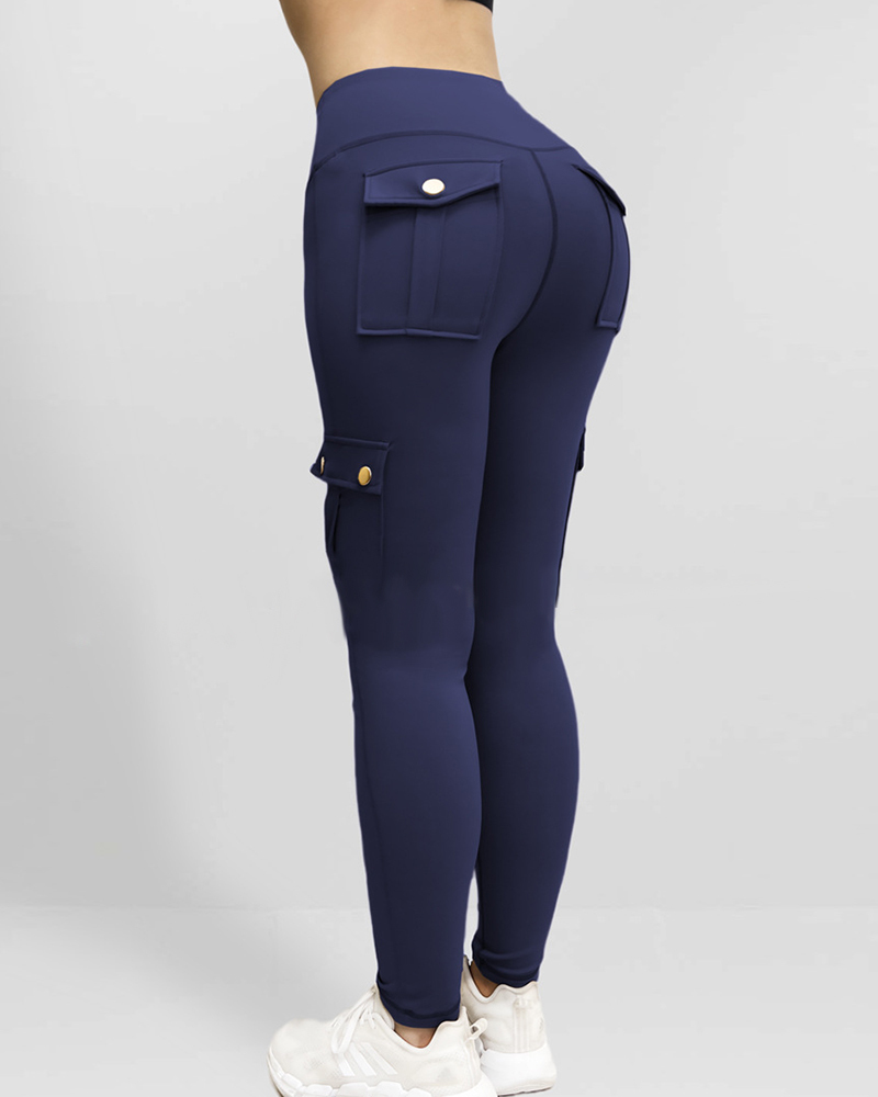 Pocket Design Butt Lifting Active Pants (Buy 2 Free Shipping)