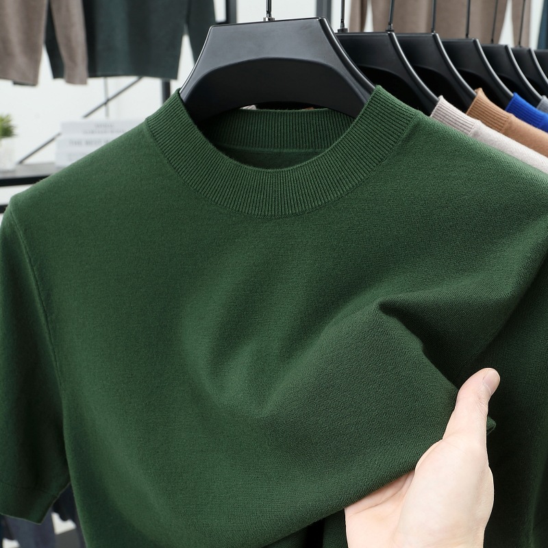 Last Day 50% OFF?2025 Spring and Summer Men's Stand Collar Cashmere Casual T-shirt (Buy 2 Free Shipping)