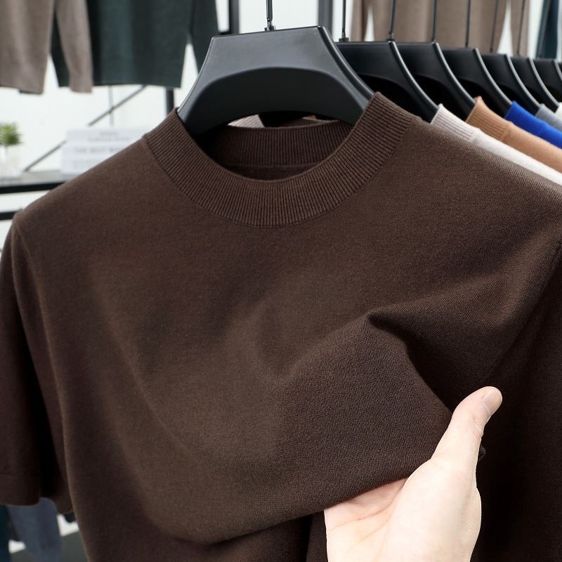 Last Day 50% OFF?2025 Spring and Summer Men's Stand Collar Cashmere Casual T-shirt (Buy 2 Free Shipping)