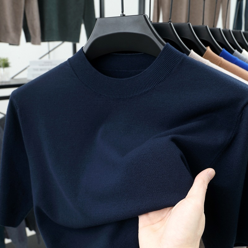 Last Day 50% OFF?2025 Spring and Summer Men's Stand Collar Cashmere Casual T-shirt (Buy 2 Free Shipping)