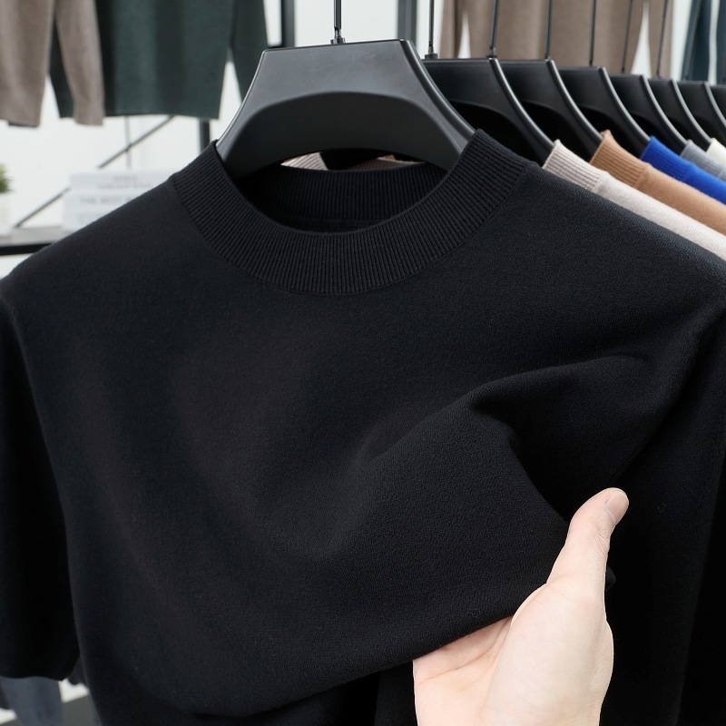 Last Day 50% OFF?2025 Spring and Summer Men's Stand Collar Cashmere Casual T-shirt (Buy 2 Free Shipping)