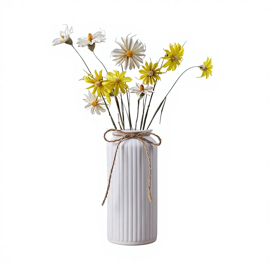 payoneer    Living Room White Porcelain Dried Flower Arrangement Starry Vase Decoration Ceramic Vase Flowerpot Simple Modern