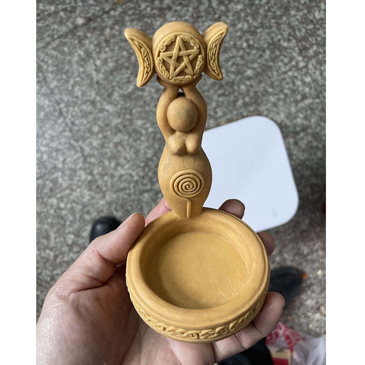 三重女神雕像茶烛香薰烛台摆件