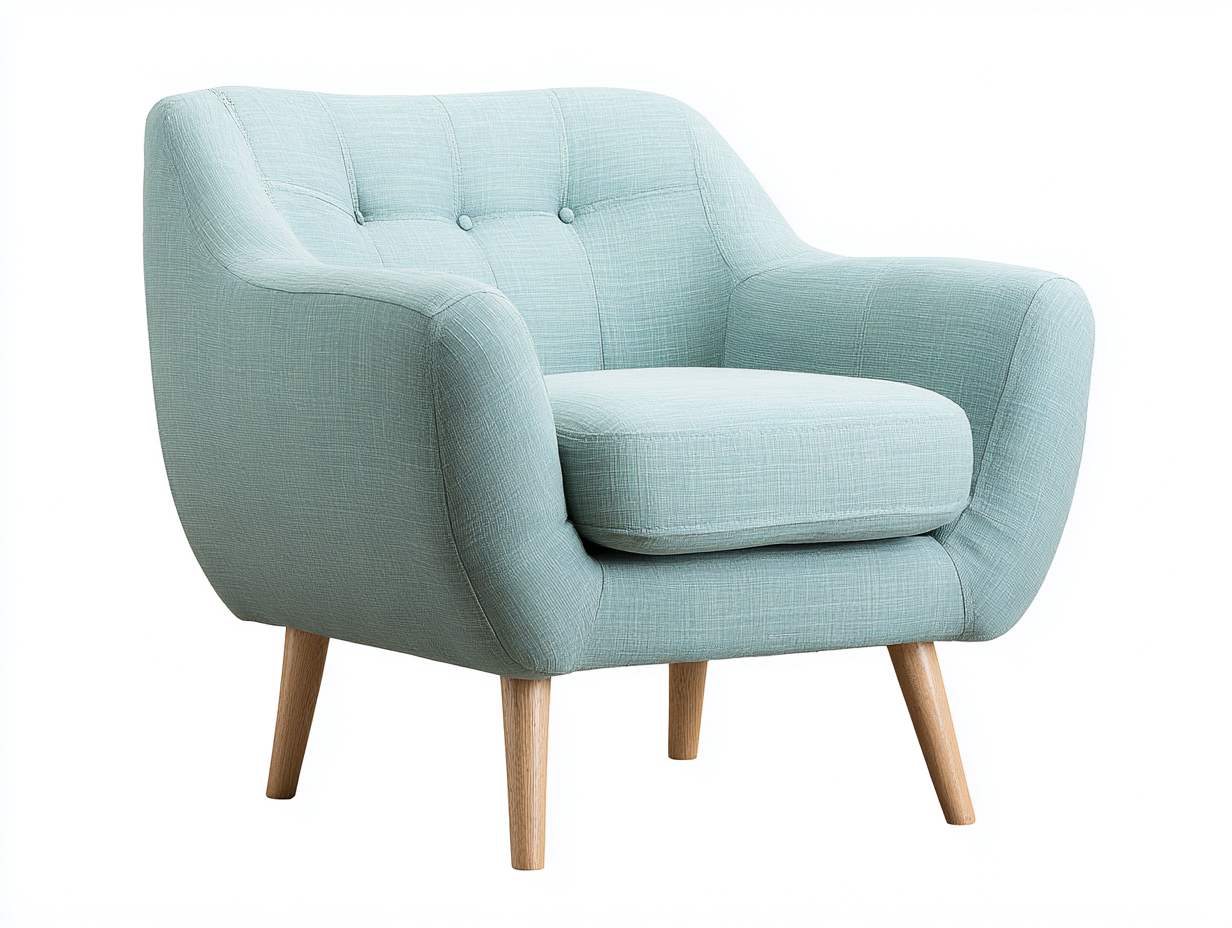 Sessel - Leinenstoff-Holz - 86 x 78 x 82 cm - Blau - Skandinavischer Retro-Stil-Notalycasa