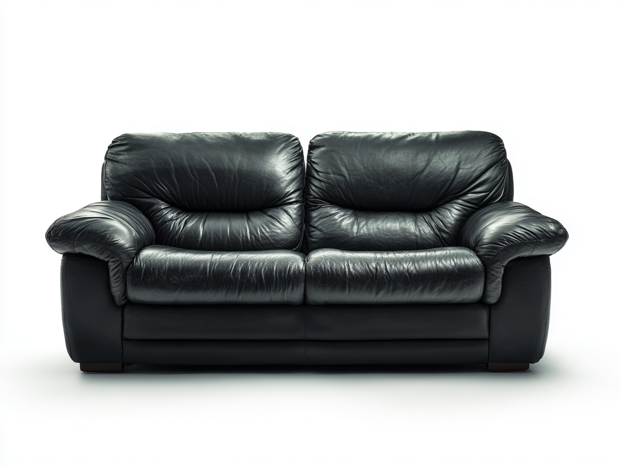 Zweisitzer Sofa - Leder - 172 x 88 x 90 cm - Schwarz - Klassisch-Notalycasa