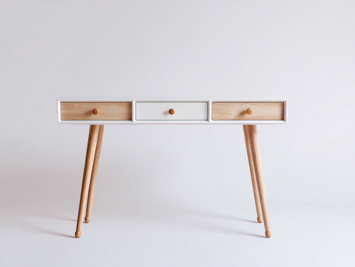 Schreibtisch-Holz-118x42x78 cm-Weiß-Naturholz-moderner Stil-Notalycasa