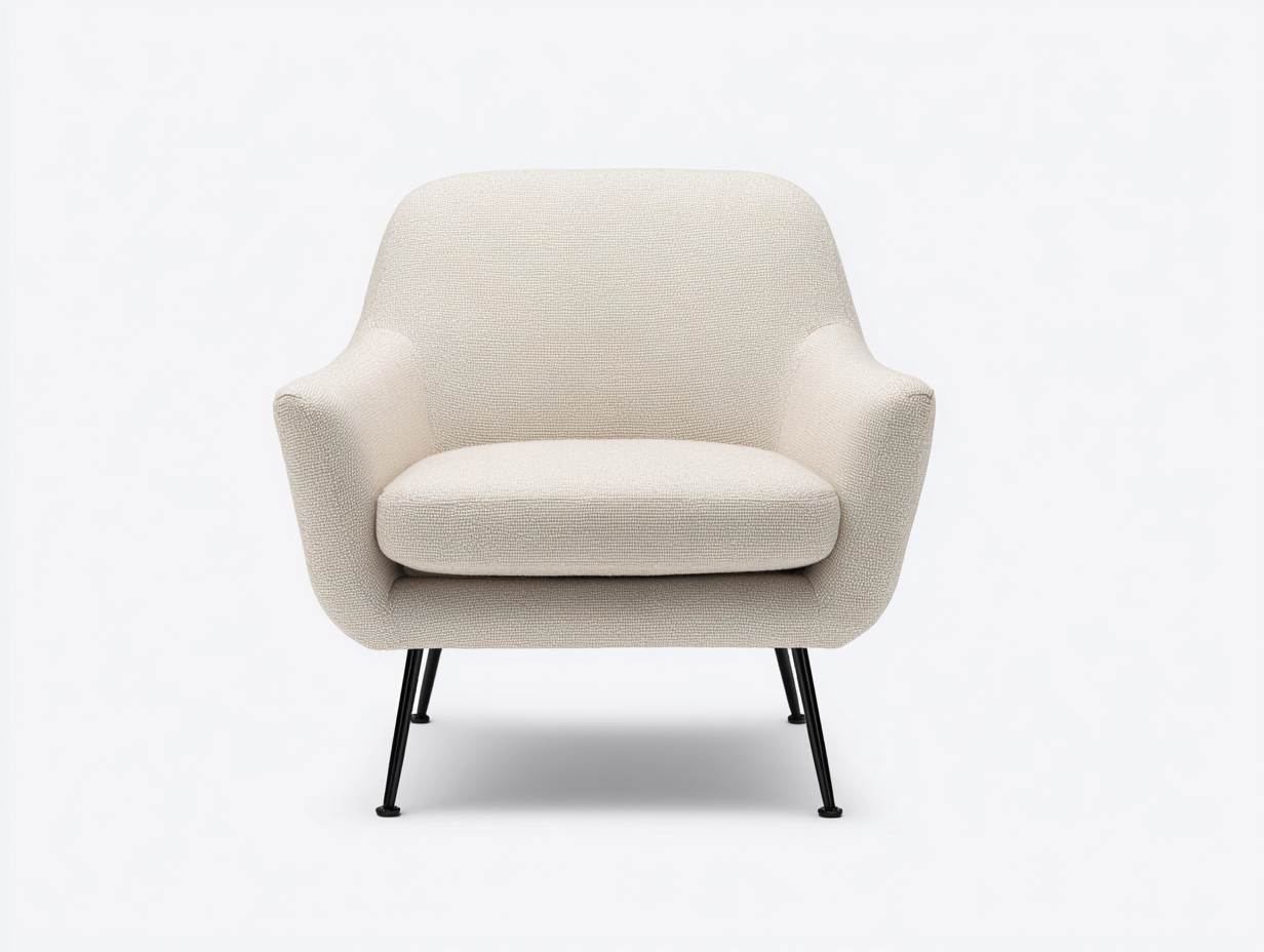 Sessel - Strukturstoff-Metall - 81 x 75 x 79 cm - Beige - Moderner Lounge-Stil-Notalycasa