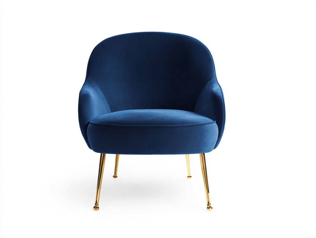 Sessel - Samt-Metall - 82 x 76 x 80 cm - Blau-Gold - Moderner Lounge-Stil-Notalycasa
