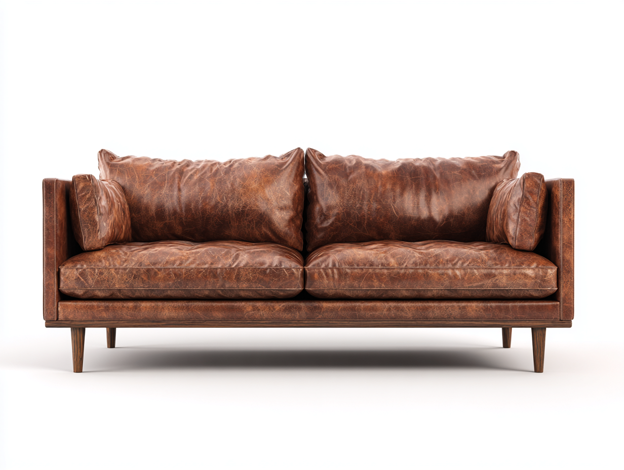 Zweisitzer Sofa - Leder - 196 x 86 x 83 cm - Braun - Modern-Notalycasa