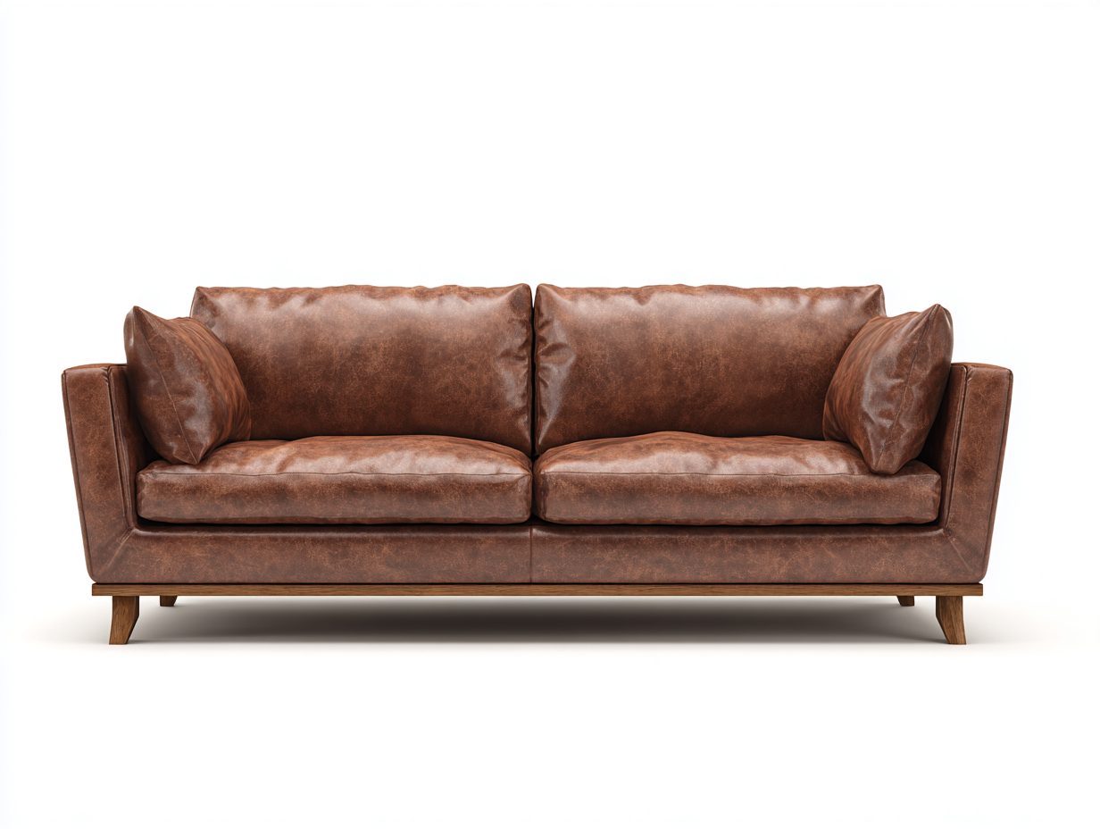 Zweisitzer Sofa - Leder - 198 x 87 x 82 cm - Braun - Modern-Notalycasa