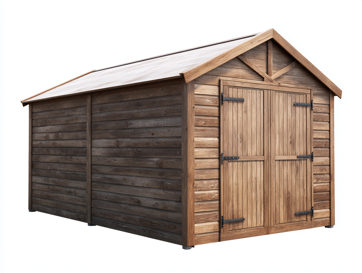 Gartenhäuser-Holz-Metall-320x215x245 cm-Dunkelbraun-Naturholz-rustikaler Stil-Notalycasa
