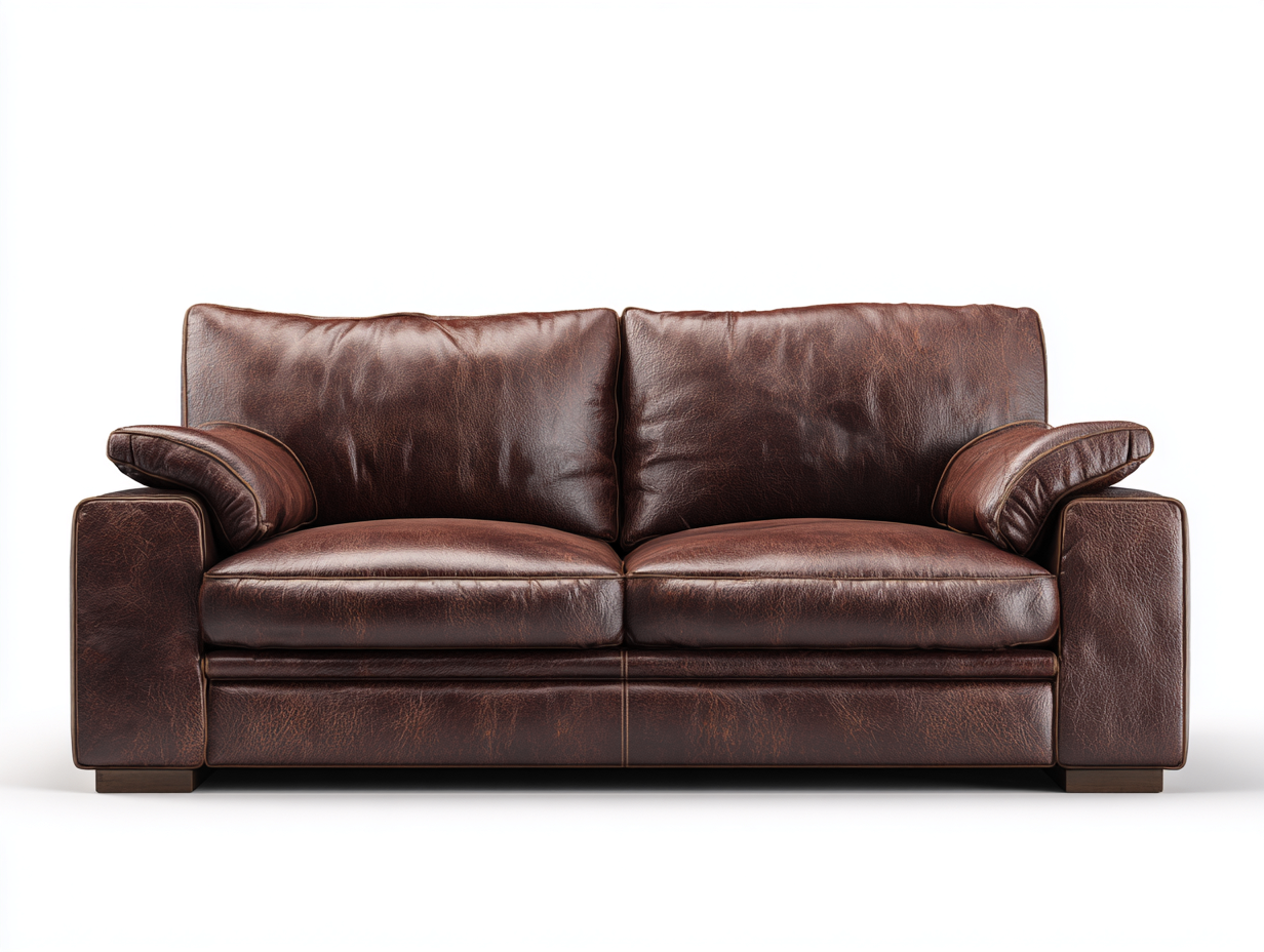 Zweisitzer Sofa - Leder - 182 x 90 x 86 cm - Braun - Klassisch-Notalycasa