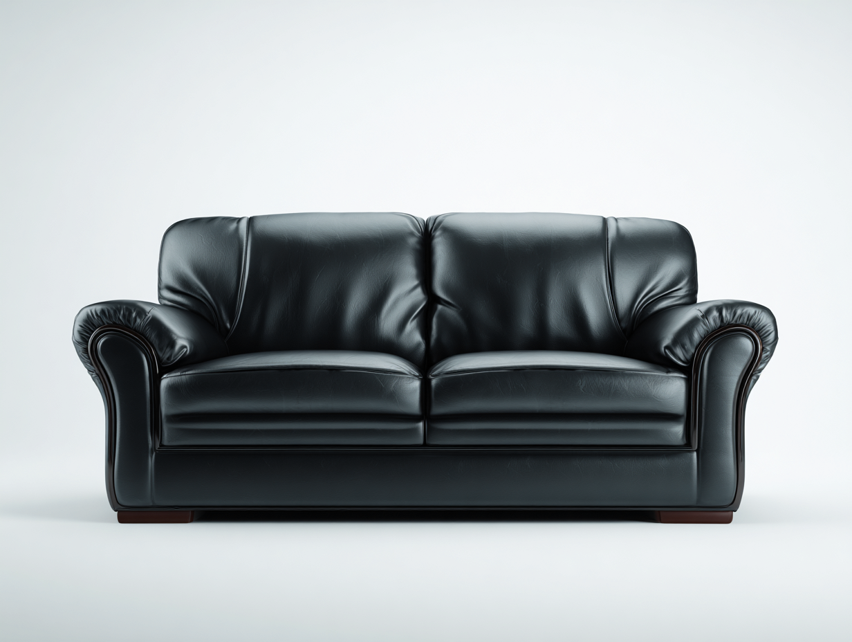 Zweisitzer Sofa - Leder - 176 x 86 x 87 cm - Schwarz - Klassisch-Notalycasa
