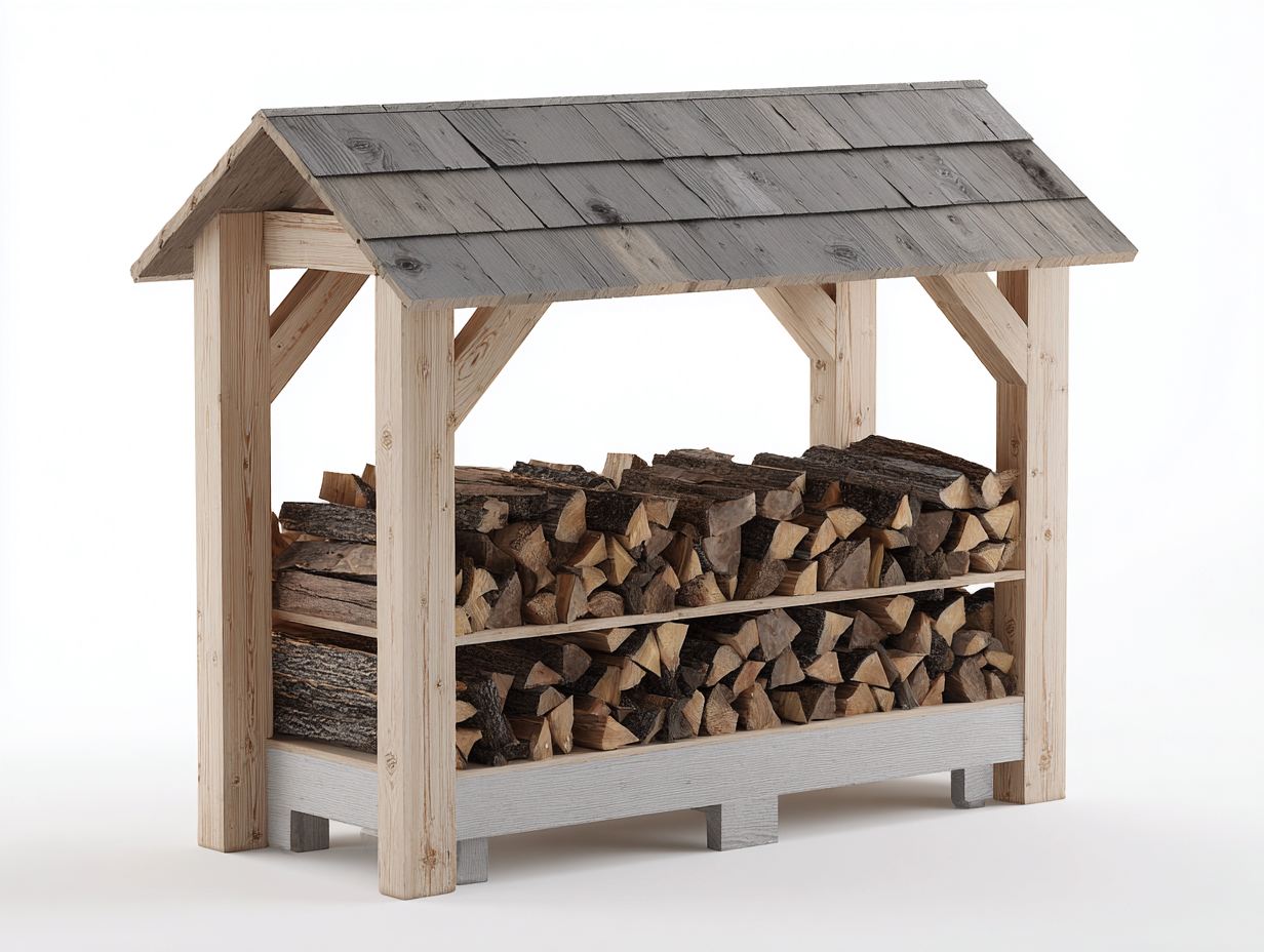 Kaminholzregal - Holz - 172x66x148 cm - Natur-Grau - Landhausstil-Notalycasa