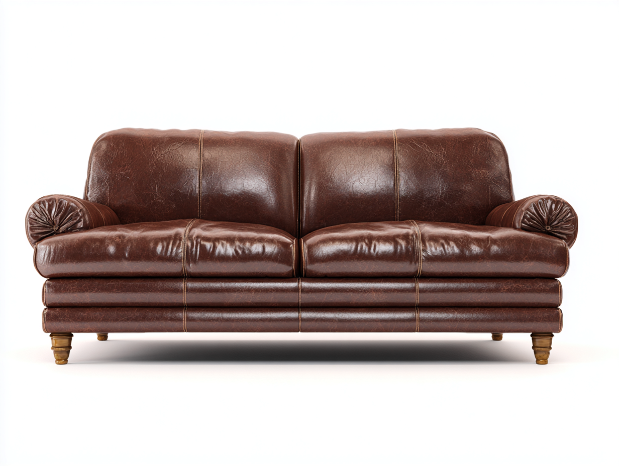 Zweisitzer Sofa - Leder - 184 x 88 x 83 cm - Braun - Klassisch-Notalycasa