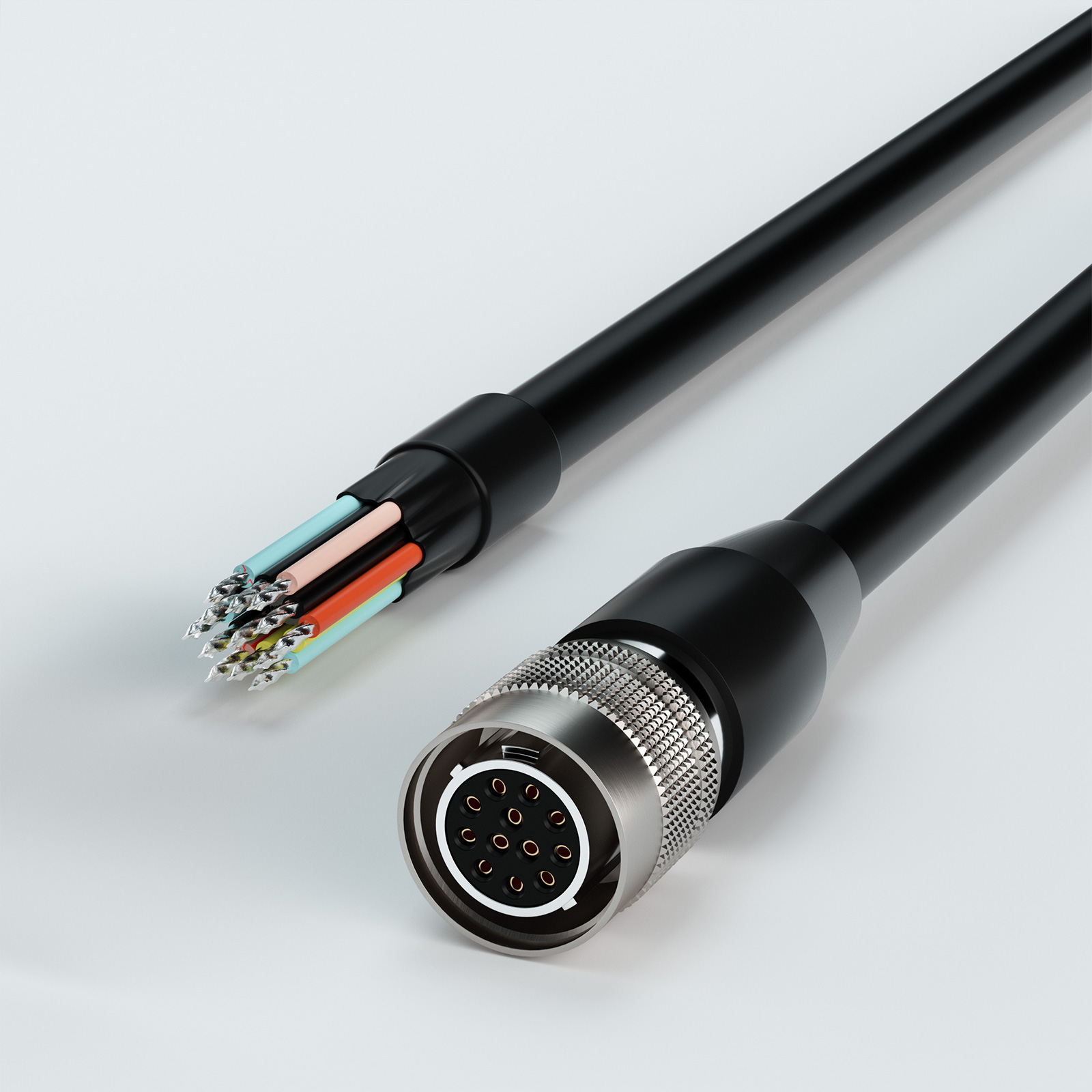 Hirose 12 Pin Female to Open I/O Power High Flex Cable | For Machine Vision-OKLAB