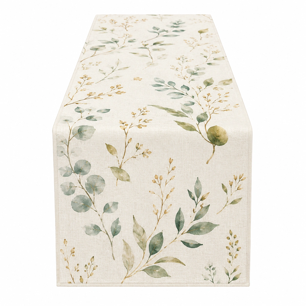 Chemin de Table avec Motif de Feuilles Vertes 140x40 cm-FUR niveria