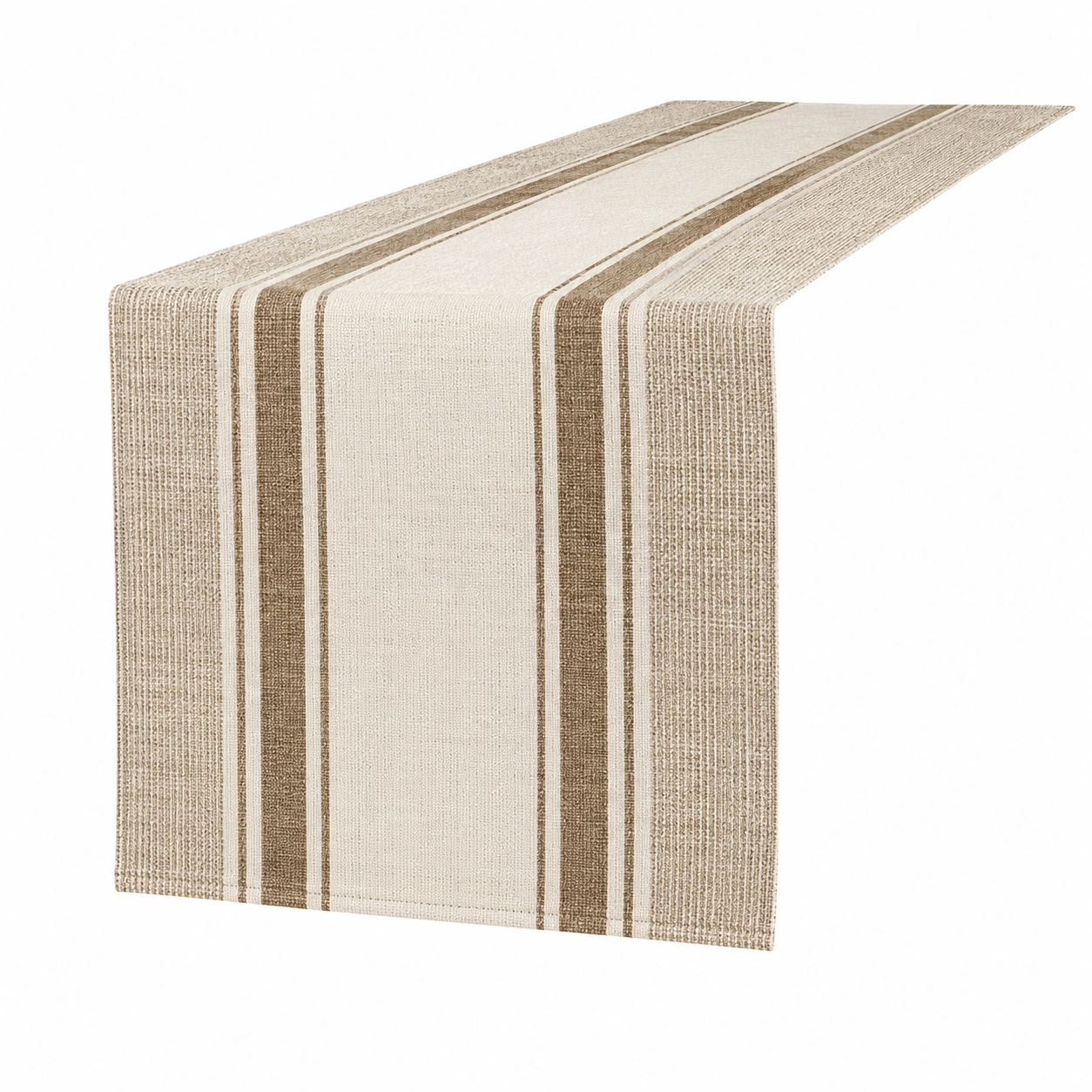 Chemin de Table Rayé Beige et Marron 180x33 cm-FUR niveria