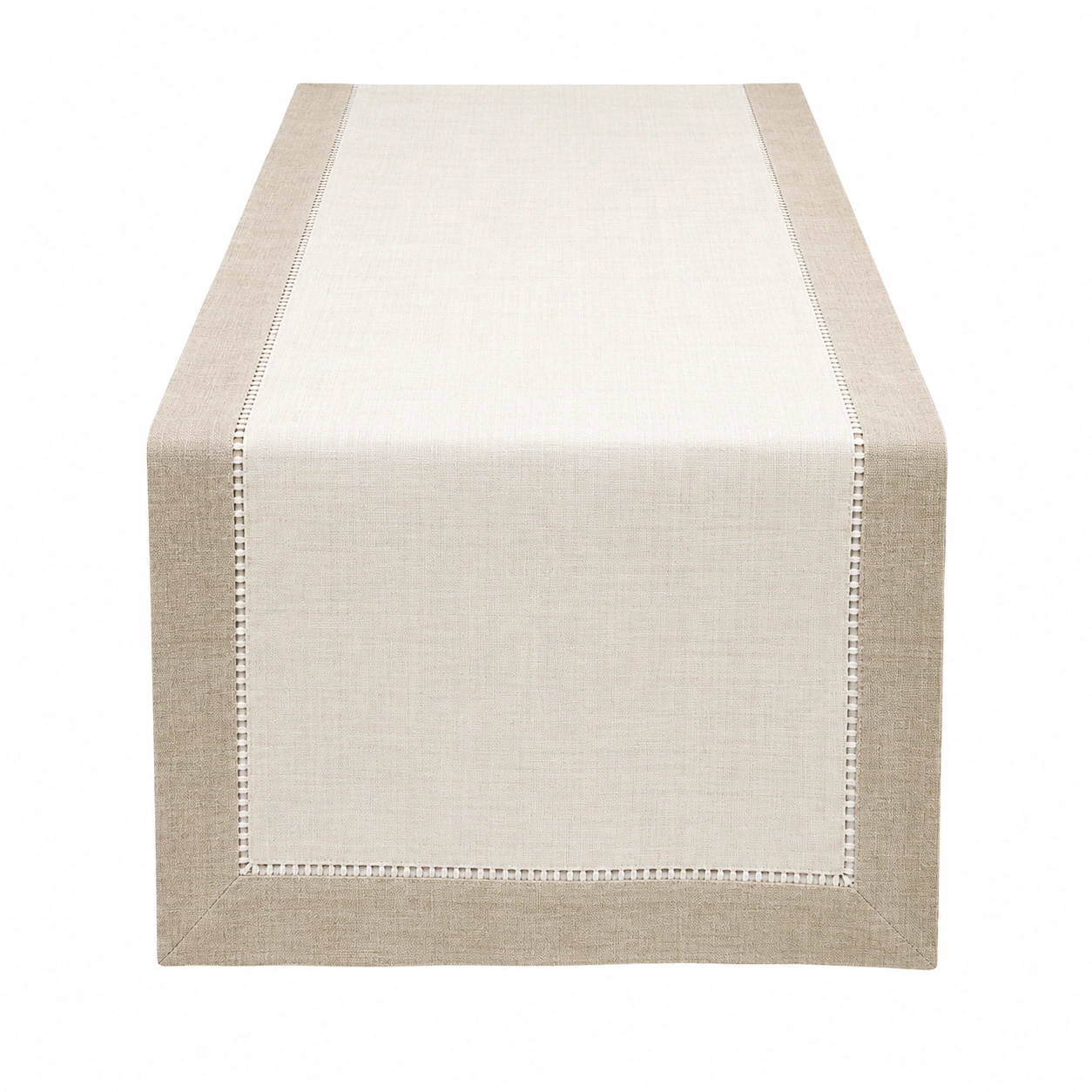 Chemin de Table Beige Élégant avec Bordure Contrastée-FUR niveria