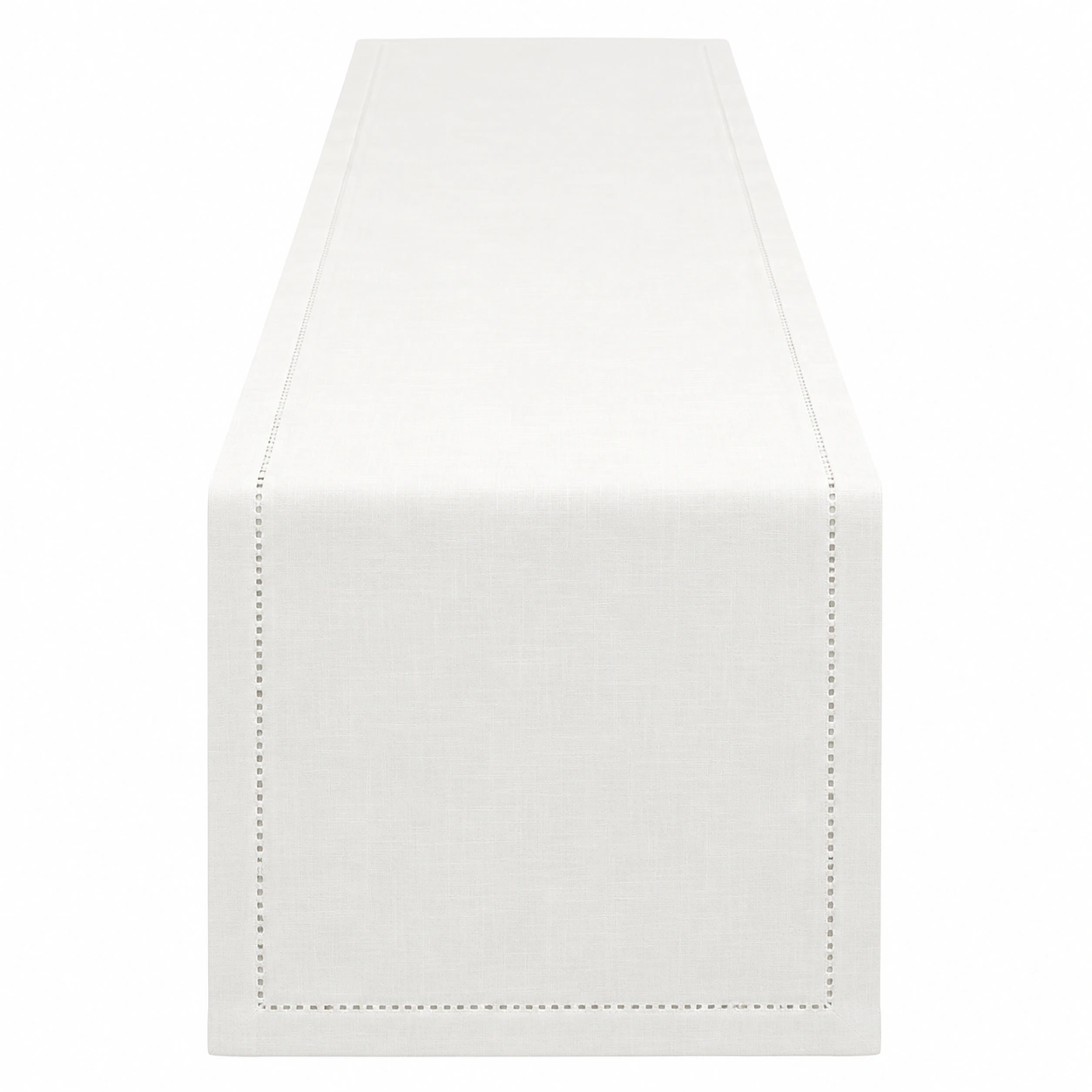 Chemin de table blanc avec bordure ourlée-DECORA RISE