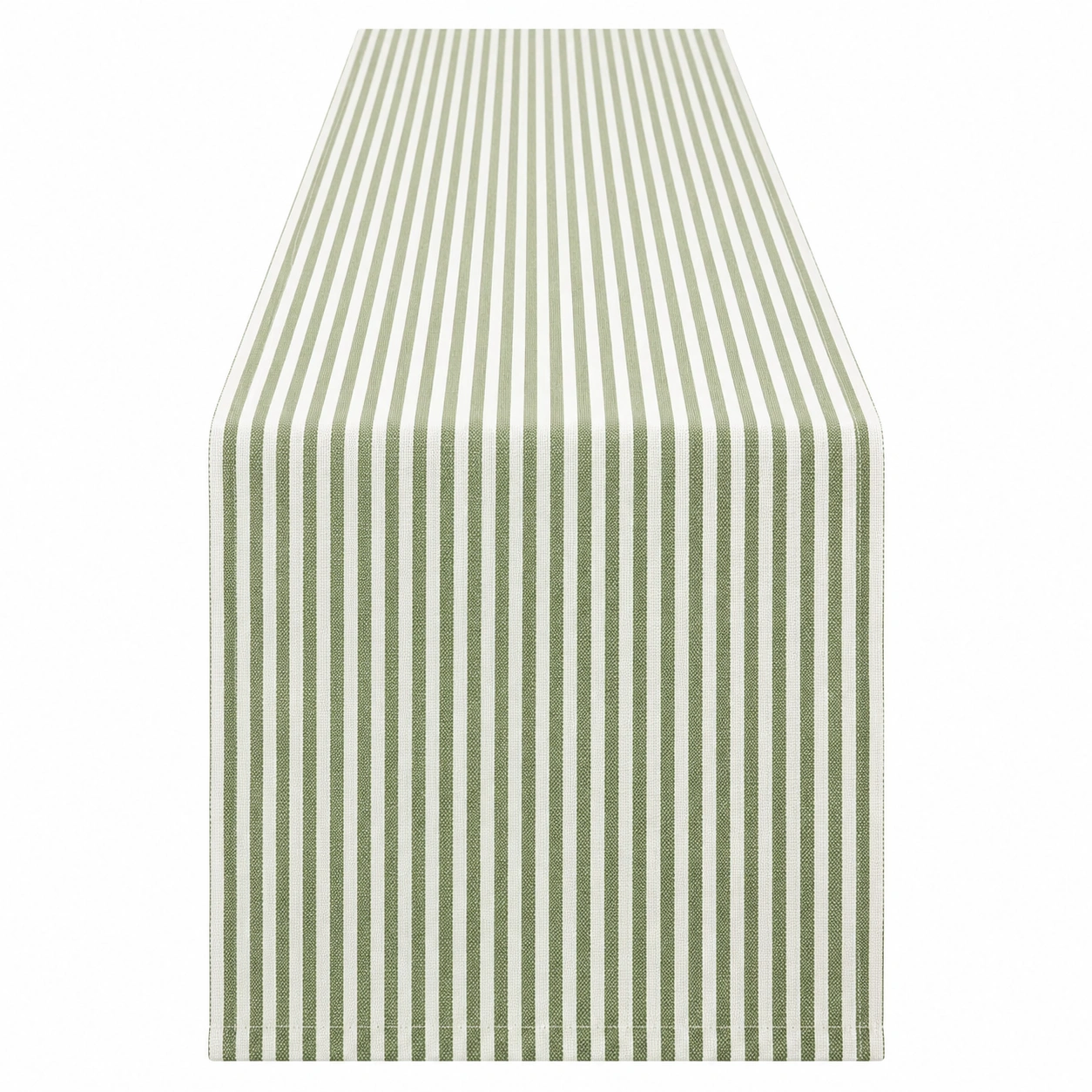 Chemin de table rayé vert et blanc 200x35 cm-DECORA RISE