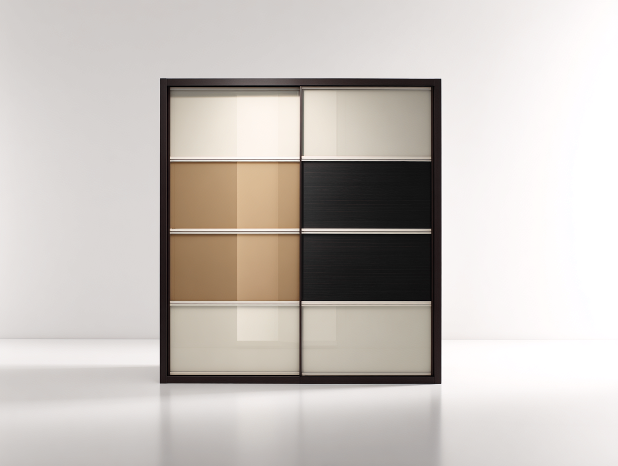 Kleiderschrank-Holzwerkstoff-170x62x208 cm-Dunkelbraun-Creme-Beige-Schwarz-Modern-Novorazadecor