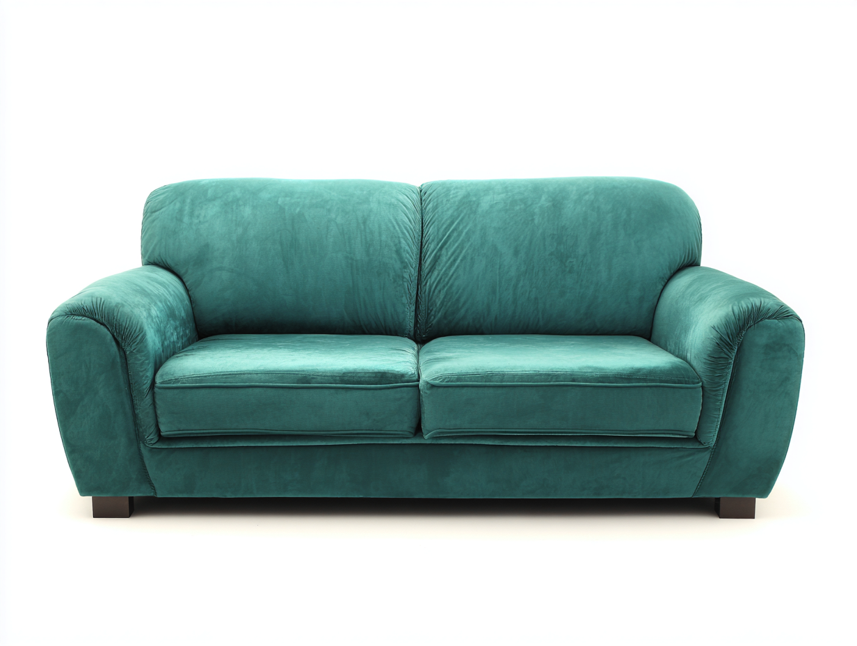 Gerades Sofa - Samtstoff-Holz - 198x90x87 cm - Petrolblau - Klassisch Modern-Novorazadecor