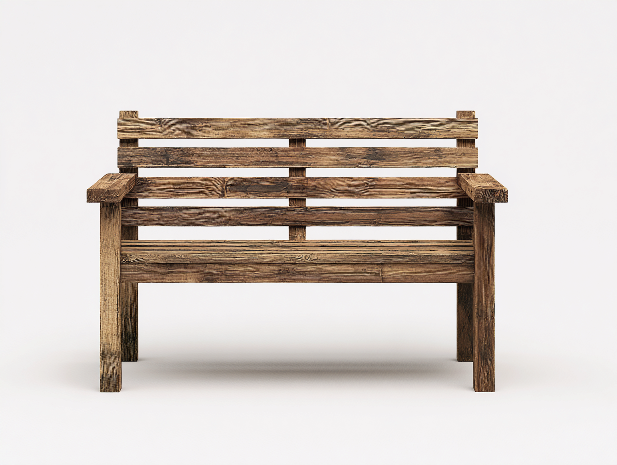 Gartenbank - Massivholz - 148x58x86 cm - Naturbraun - Rustikal-Novorazadecor