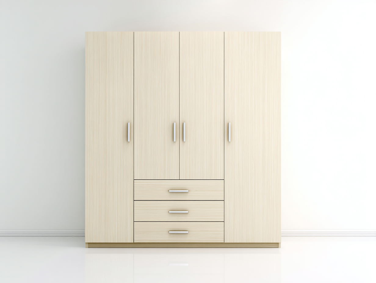 Kleiderschrank-Holzwerkstoff-160x58x195 cm-Cremefarben-Modern-Novorazadecor