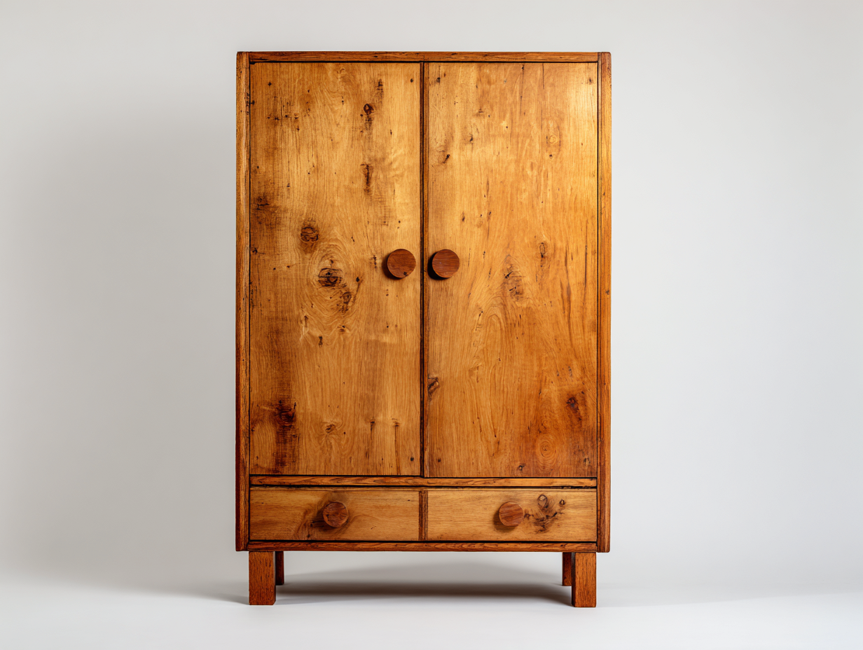 Kleiderschrank-Massivholz-102x48x158 cm-Honigbraun-Rustikal-Novorazadecor