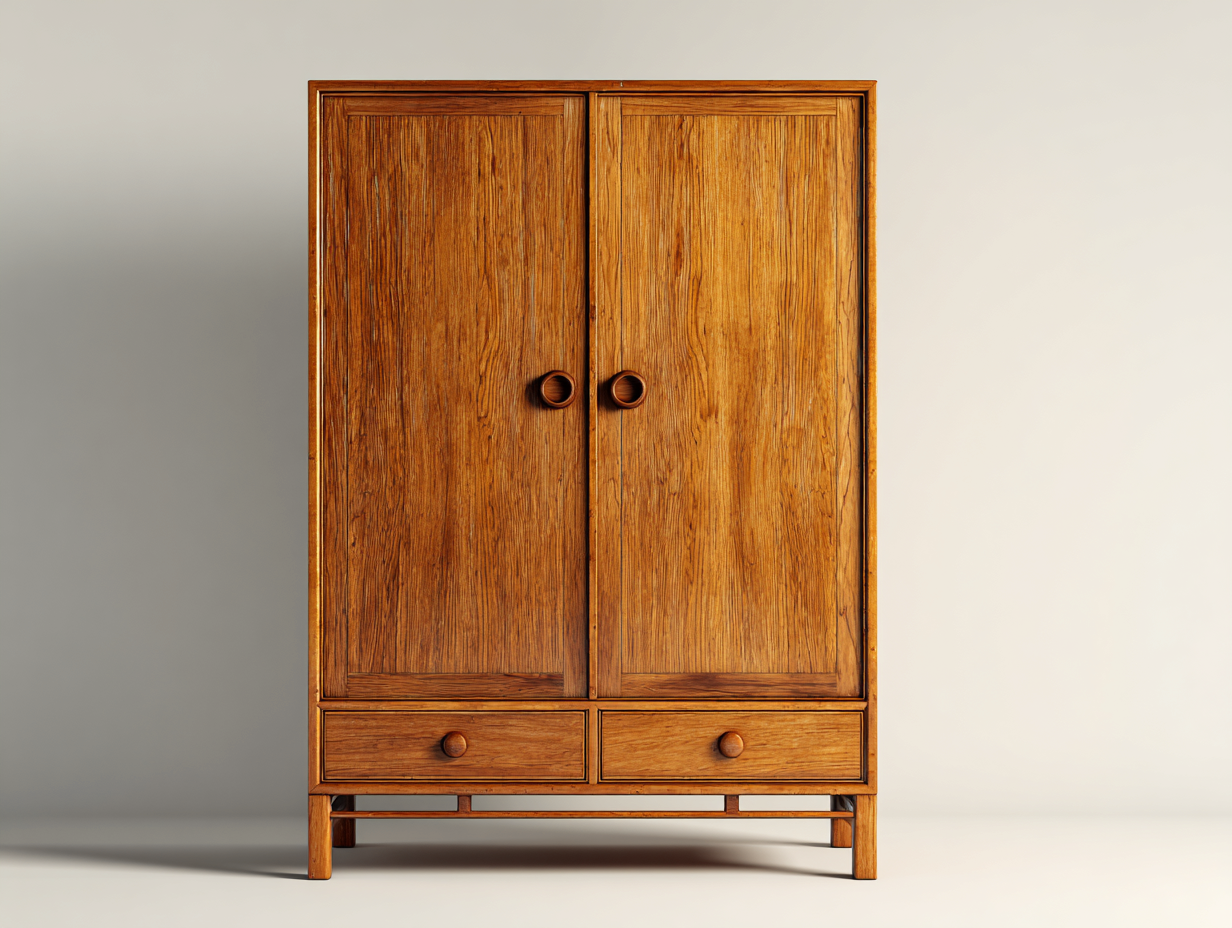 Kleiderschrank-Massivholz-100x45x150 cm-Naturbraun-Skandinavisch-Novorazadecor